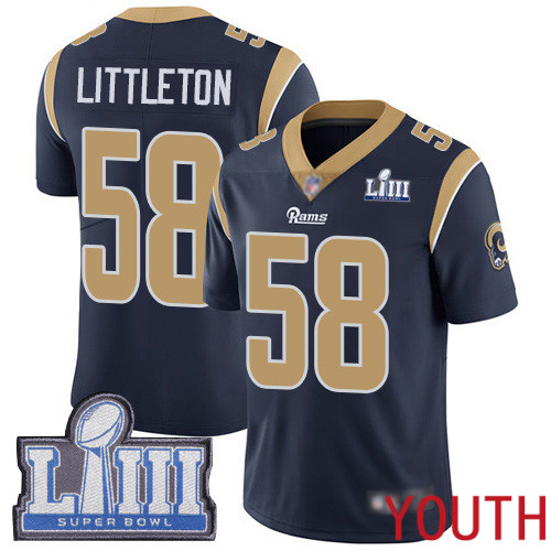 Los Angeles Rams Limited Navy Blue Youth Cory Littleton Home Jersey NFL Football 58 Super Bowl LIII Bound Vapor Untouchable